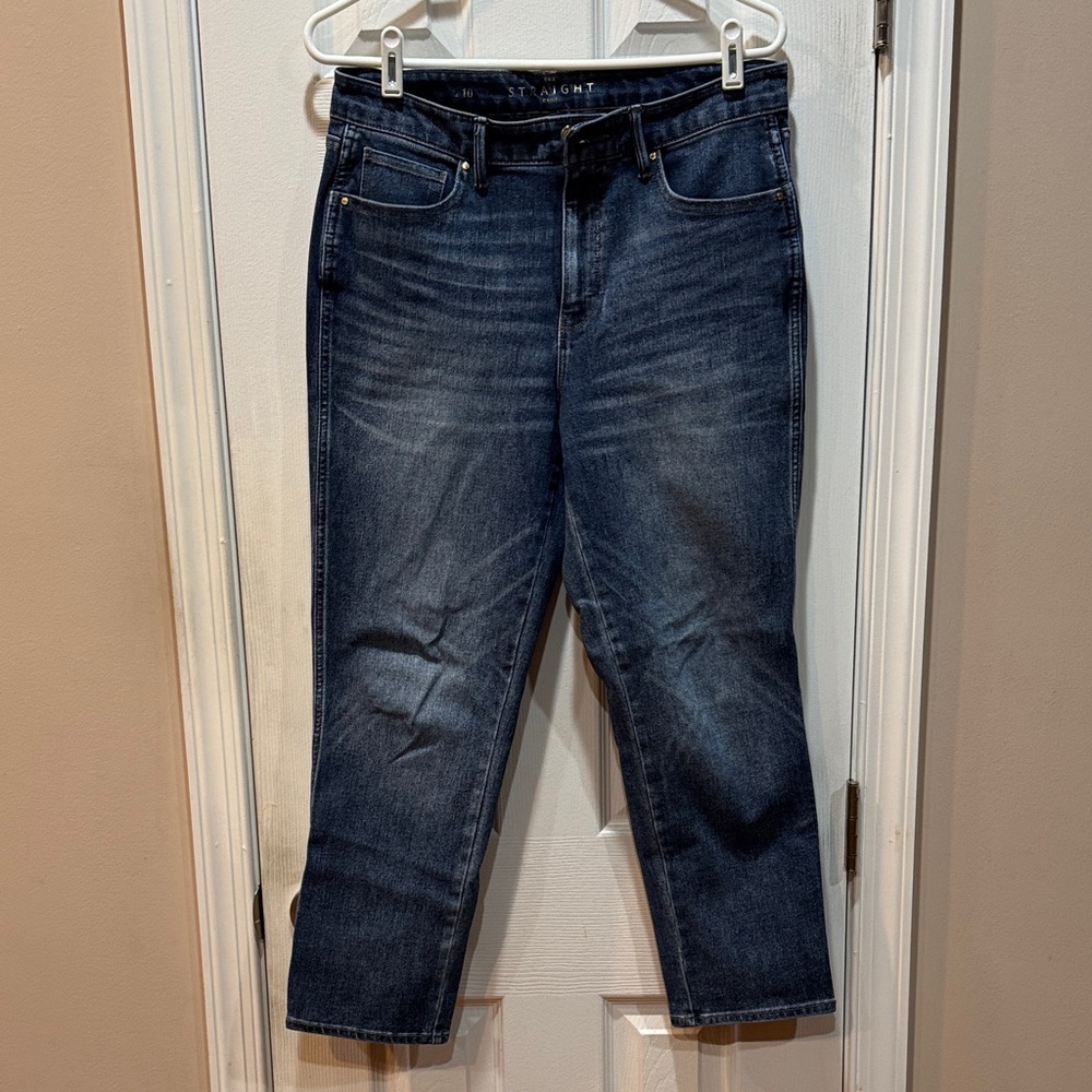 White House Black Market Dark Blue The Straight Crop Jeans